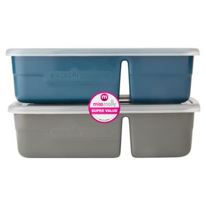Miss Molly Dual Compartment Lunch Box Assorted 2 Pack